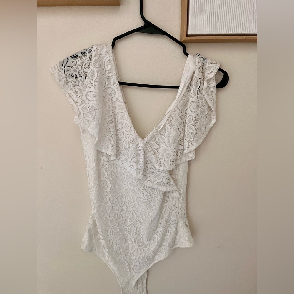 White lace bodysuit